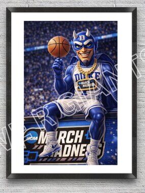 Duke Blue Devils Mascot 11x17 Art Print Poster March Madness Basketball No Frame